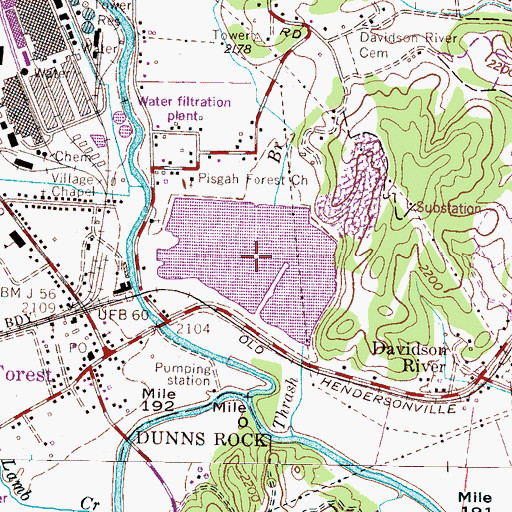 Topographic Map of Noname, NC