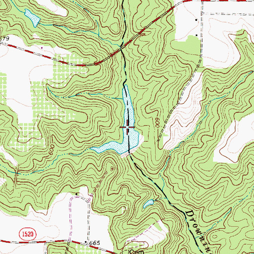Topographic Map of Candor City Reservoir, NC