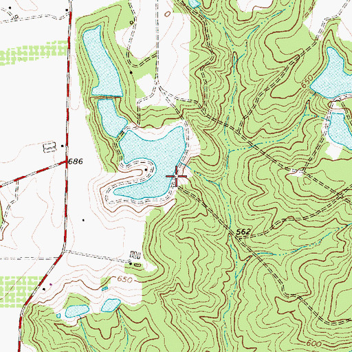 Topographic Map of Arthur Williams and Son Number One Dam, NC