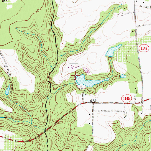 Topographic Map of Jordan Pond Dam, NC