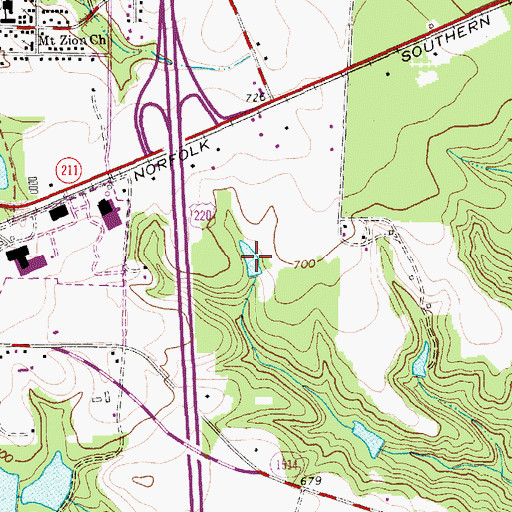 Topographic Map of Noname, NC