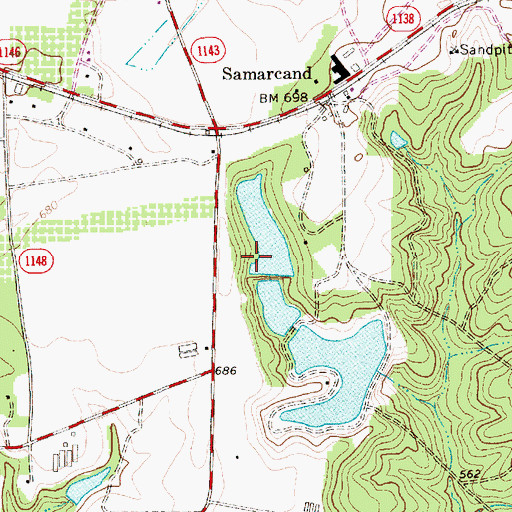 Topographic Map of Upper Pompelli Lake Dam, NC