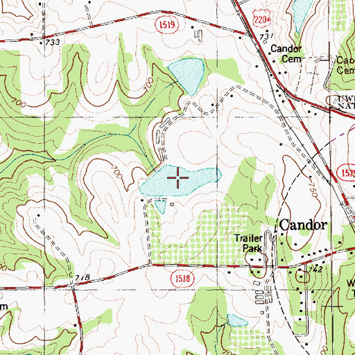 Topographic Map of Parson Brothers Pond Dam, NC