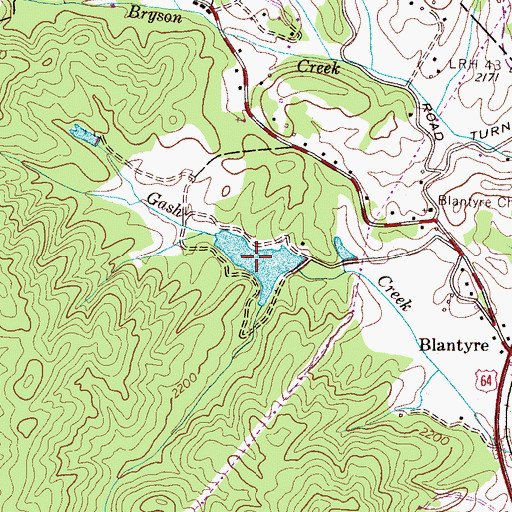 Topographic Map of Hawkins Lake, NC