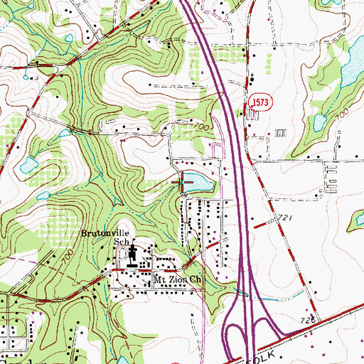 Topographic Map of McCauley Pond Dam, NC