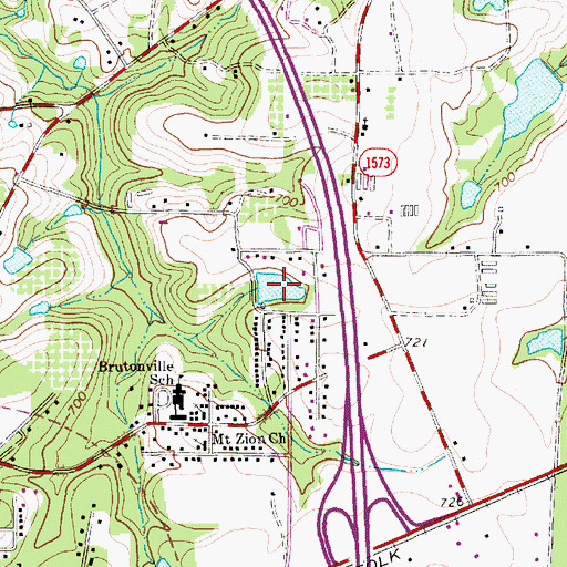 Topographic Map of McCauley Pond, NC