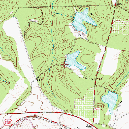 Topographic Map of W T Lewis Dam, NC