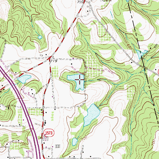 Topographic Map of Baldwin Pond, NC