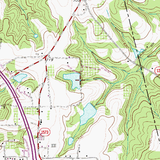 Topographic Map of Baldwin Pond Dam, NC