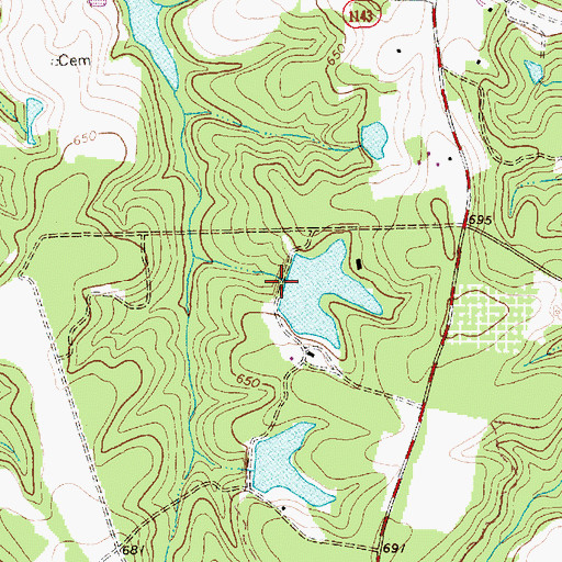 Topographic Map of Arthur Williams Dam, NC