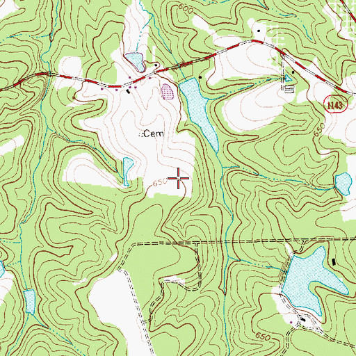 Topographic Map of Archie McDuffie Dam, NC
