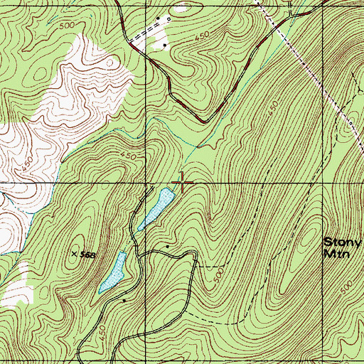 Topographic Map of Stony Mountain Number One Dam, NC
