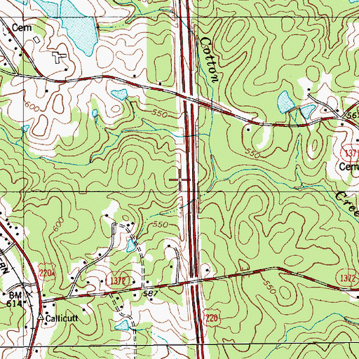 Topographic Map of Ott Lake Dam, NC