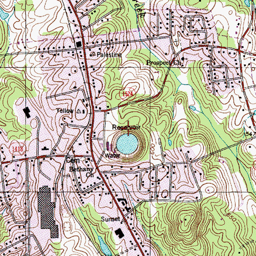 Topographic Map of Reservoir Lake Dam, NC