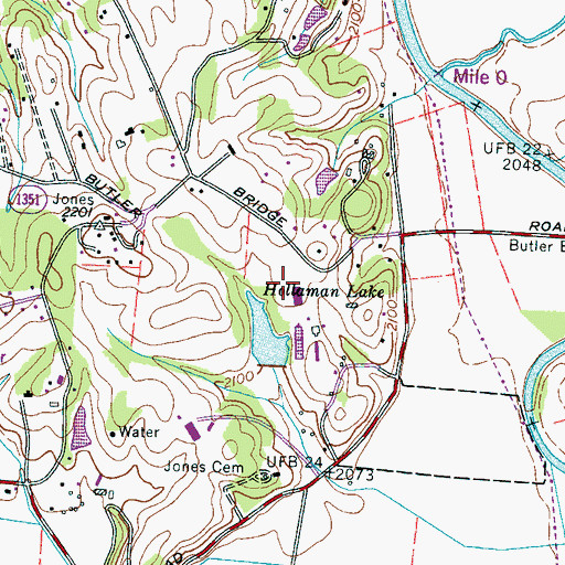 Topographic Map of Holloman Pond Dam, NC