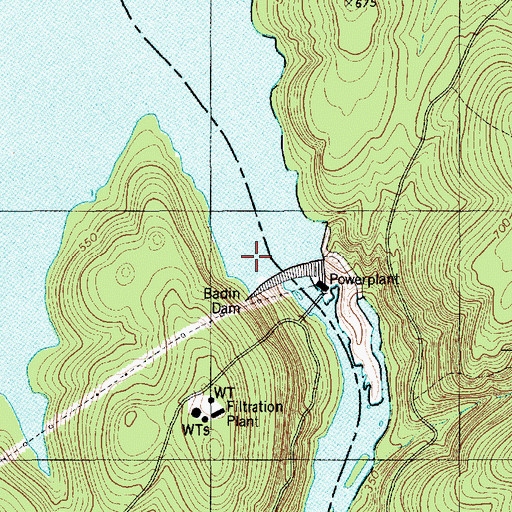 Topographic Map of Narrous Dam, NC