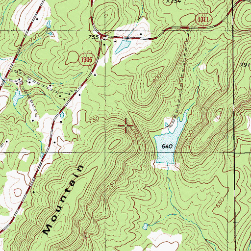 Topographic Map of McNair Lake Dam, NC