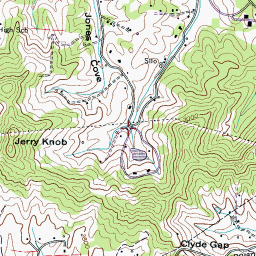 Topographic Map of Broyhill Lake, NC