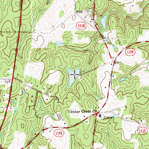 Topographic Map of Wimbish Lake, NC