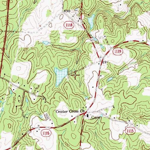 Topographic Map of Wimbish Lake Dam, NC
