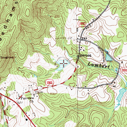 Topographic Map of Slacks Lake, NC