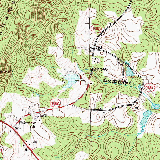 Topographic Map of Slacks Lake Dam, NC