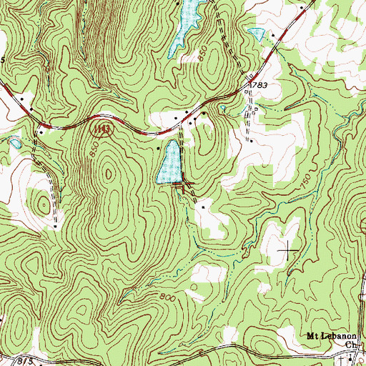 Topographic Map of Springs Lake Dam, NC