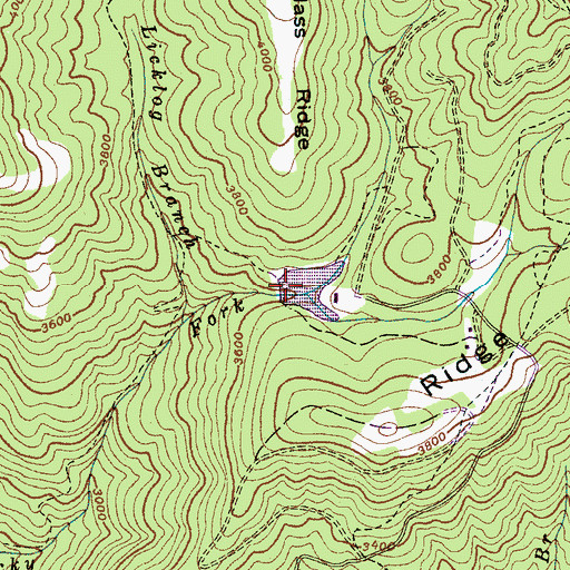 Topographic Map of Ponderosa Lake Dam, NC