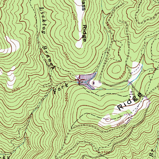 Topographic Map of Ponderosa Lake Dam, NC