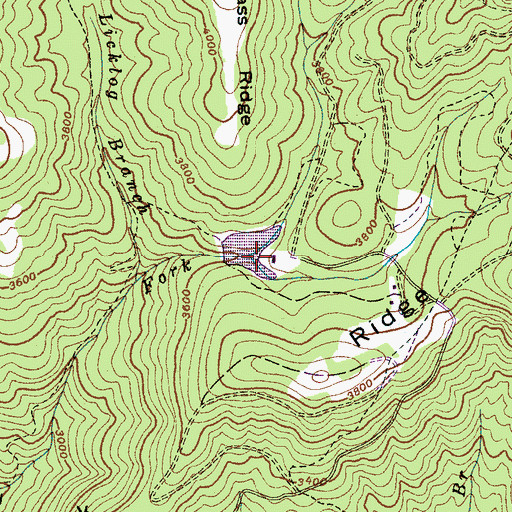 Topographic Map of Ponderosa Lake, NC