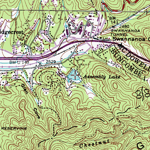 Topographic Map of Assembly Lake, NC