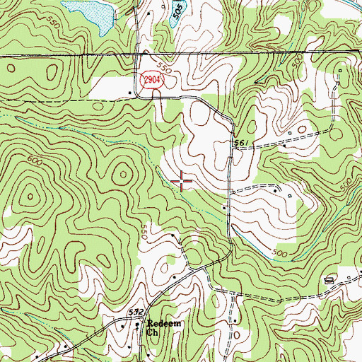 Topographic Map of Goss Lake Dam, NC