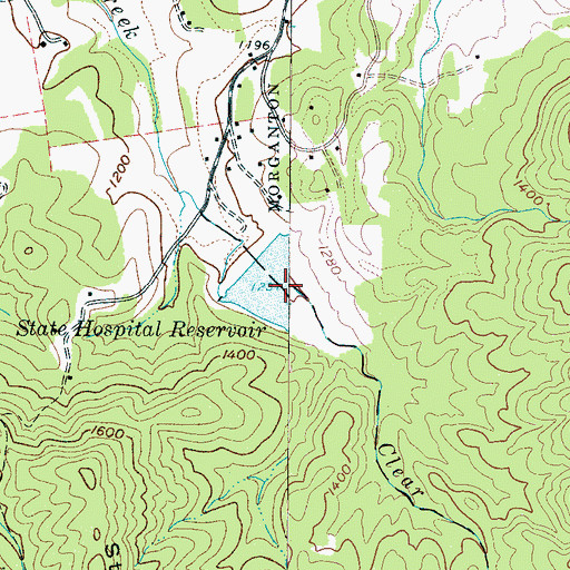 Topographic Map of Broughton Hospital Reservoir, NC