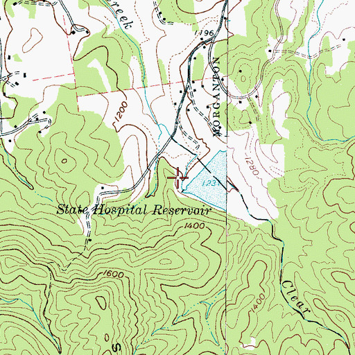 Topographic Map of Broughton Hospital Dam, NC