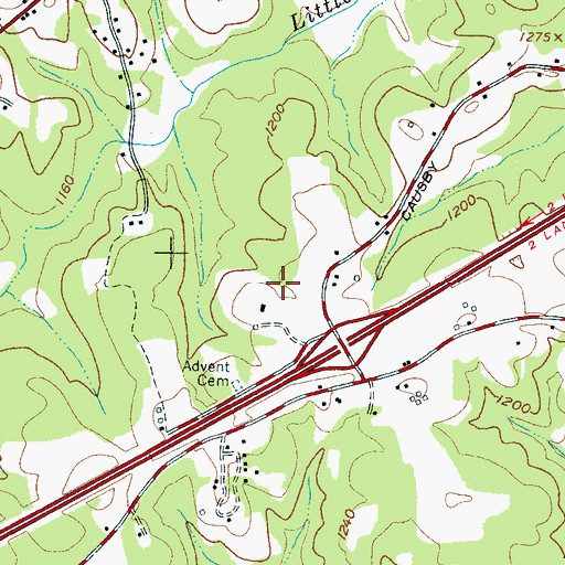 Topographic Map of Henredon Lake, NC