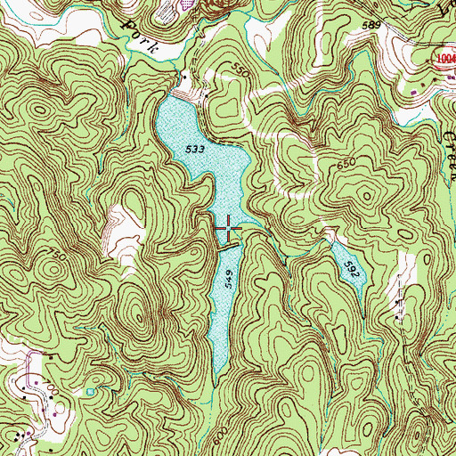 Topographic Map of W A McCrary Lake Dam, NC