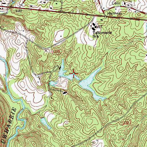 Topographic Map of Woods Lake Dam Lower, NC