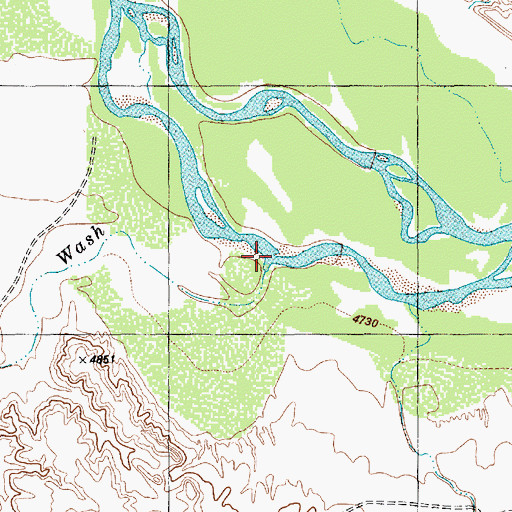 Topographic Map of Red Wash, NM