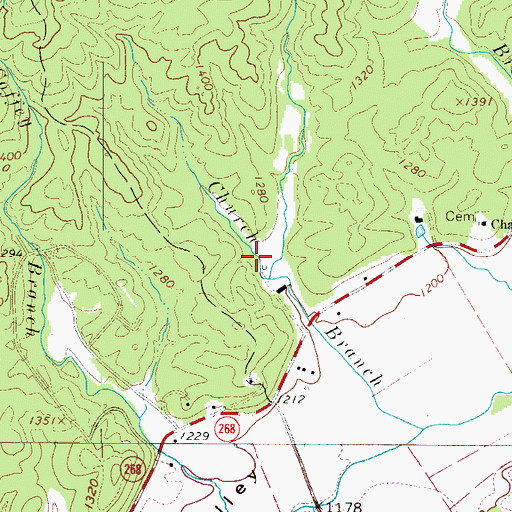 Topographic Map of A A Rauchfuss Lake Dam, NC