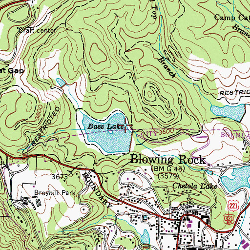 Topographic Map of Cone Lake Dam, NC