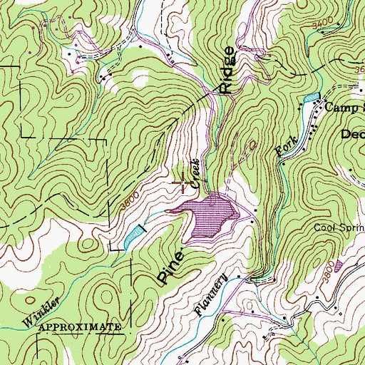 Topographic Map of Boone Water Supply Dam, NC