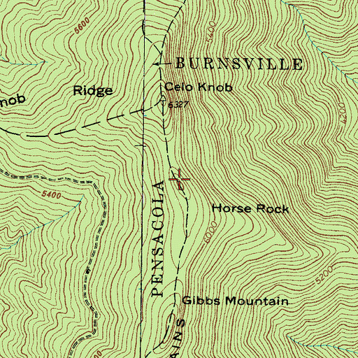 Topographic Map of Percys Peak, NC