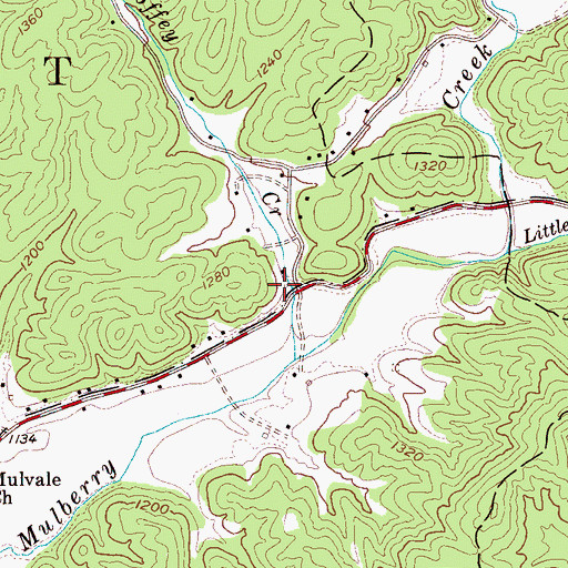 Topographic Map of Coffeys, NC
