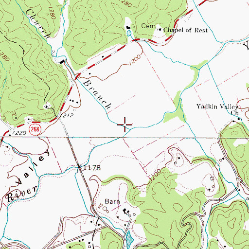 Topographic Map of Davenport (historical), NC