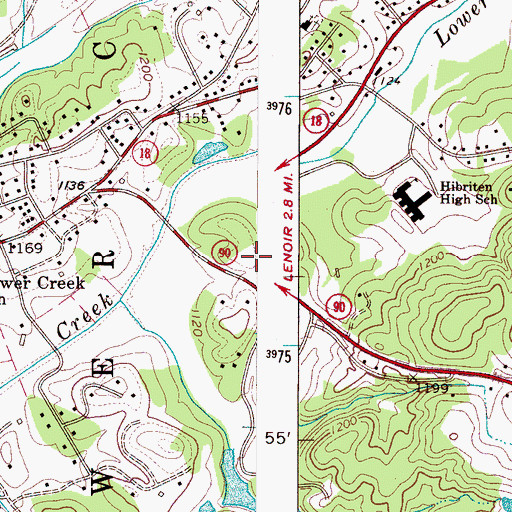 Topographic Map of Eastwood Village Shopping Center, NC