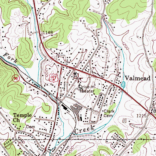 Topographic Map of Valmead School, NC