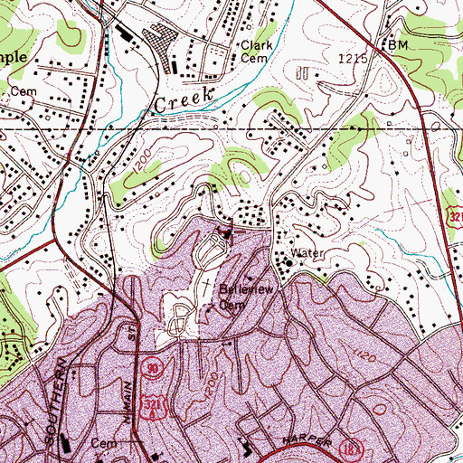 Topographic Map of William Lenoir Middle School, NC