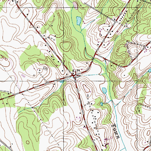 Topographic Map of Austin Mills, NC
