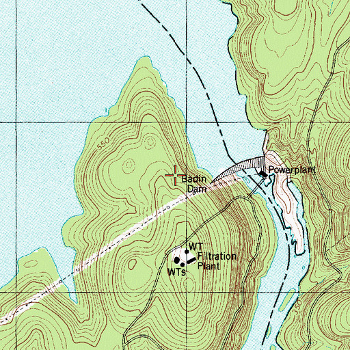 Topographic Map of Narrows of the Yadkin, NC