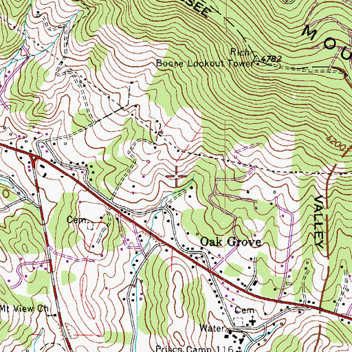 Topographic Map of Adams, NC